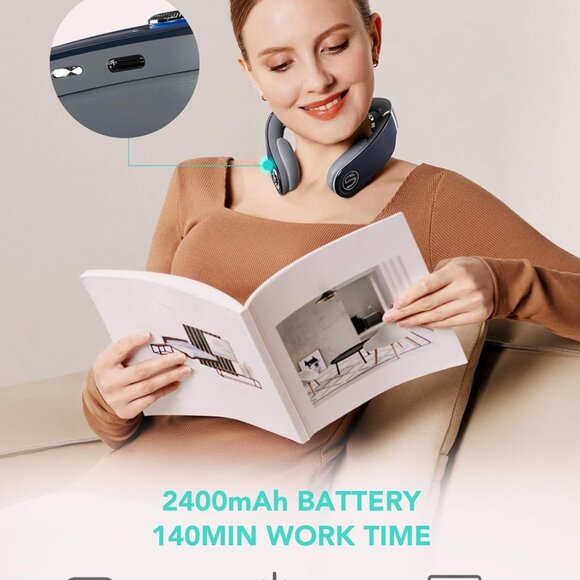 SKG Cordless Neck Massager Pain Relief Deep Tissue Vibration Foldable G7Pro-Fold - Picture 8 of 8